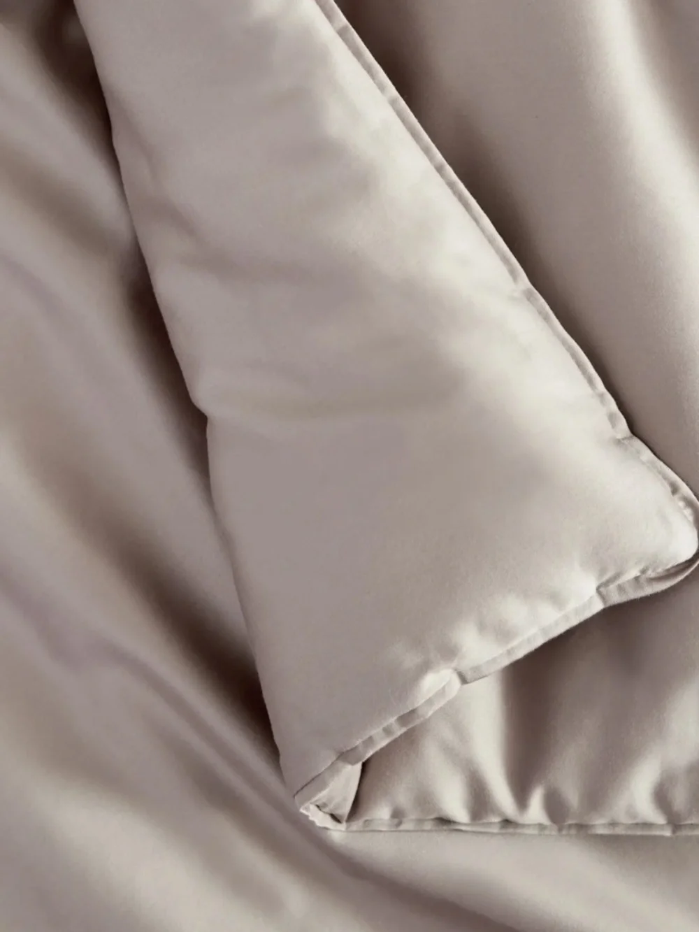 Quince Taupe Comforter with Cream Ribbon